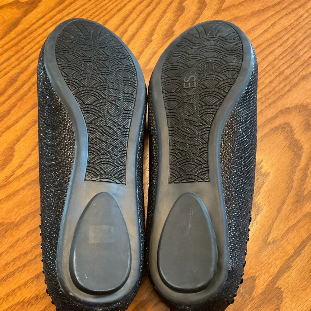 Hot Cakes Bejeweled Black Ballet Flats, Women’s Sz 8.5M